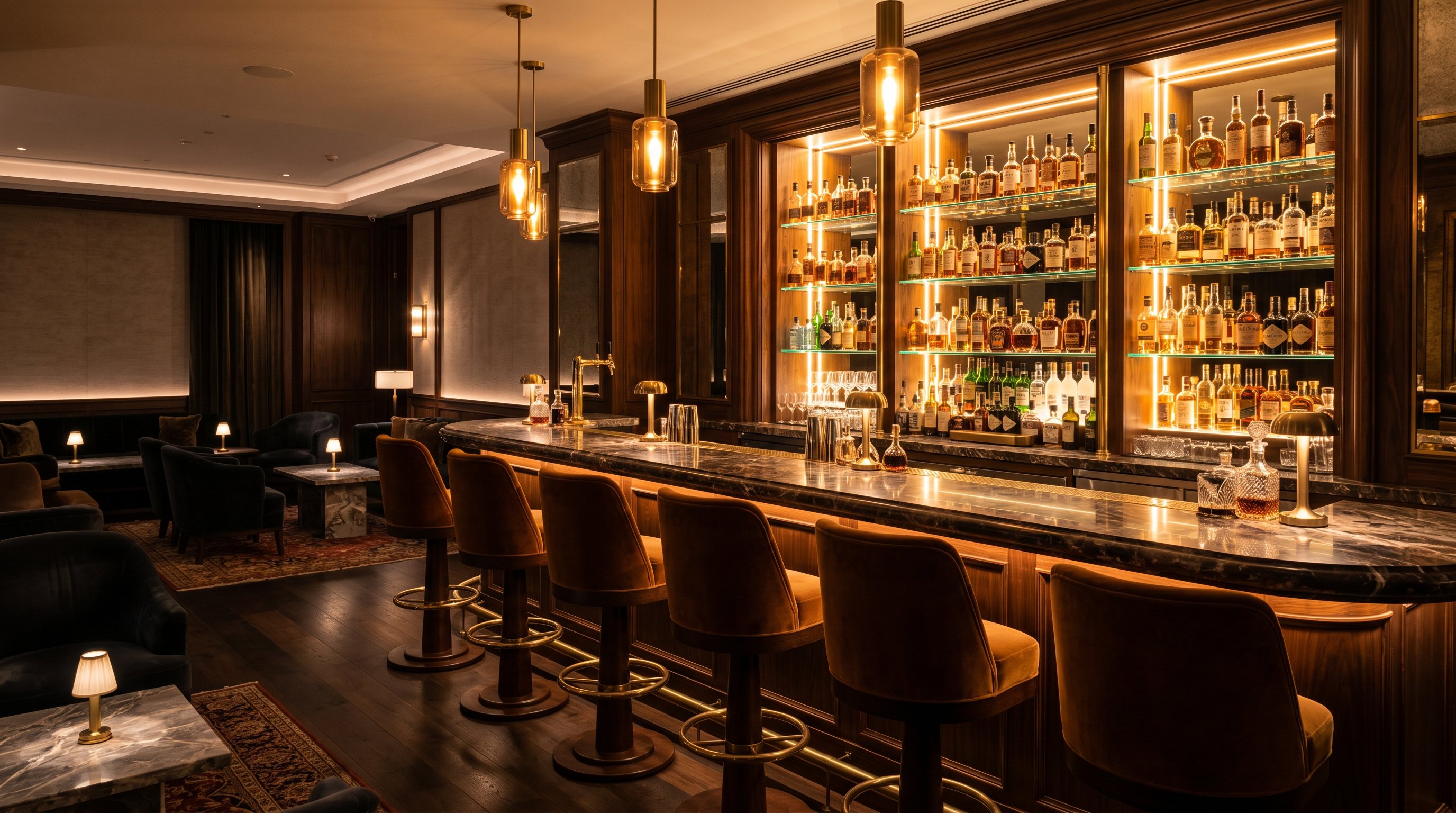 Cocktail bar adjacent to the casino lounge